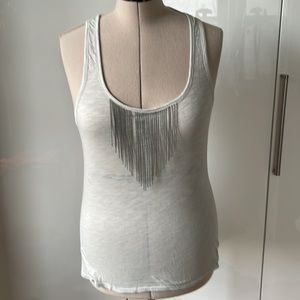 CLUB MONACO T-Shirt Sleeveless Color-Light Gray w/ metal detail Size-Large NWOT